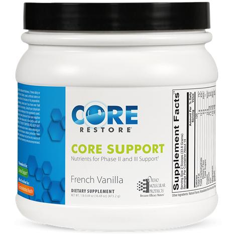 Ortho Molecular Core Support bottle showing branding and capsule count