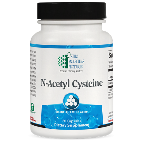 Ortho Molecular N-Acetyl Cysteine supplement — supports glutathione production & detoxification