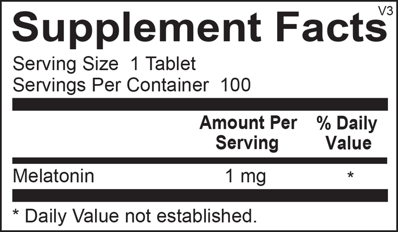 Ortho Molecular Melatonin label with sleep-support strength & dosage