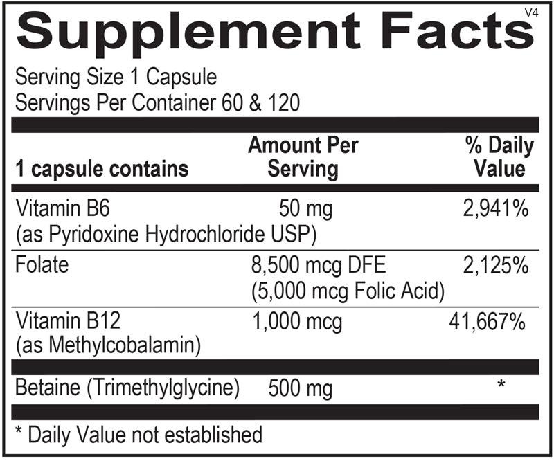 Ortho Molecular Cardio B bottle showing branding and capsule count