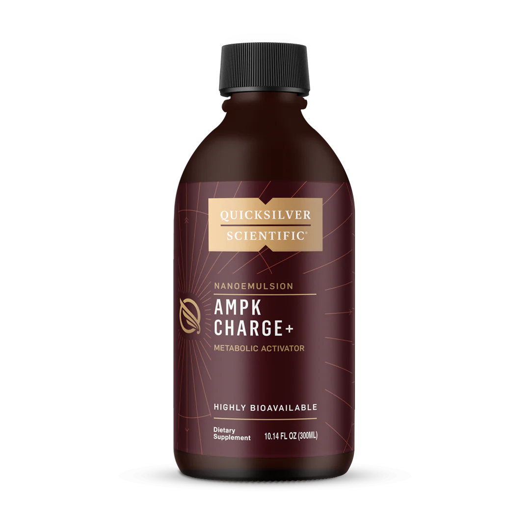 QUICKSILVER AMPK Charge+ 10.14 fl oz — liquid formula designed to activate metabolic pathways for cellular energy support