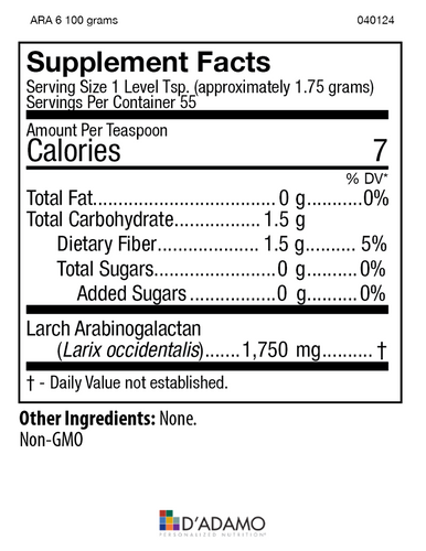 D’Adamo Personalized Nutrition® - ARA 6 - Pure Larch Powder (100 grams)