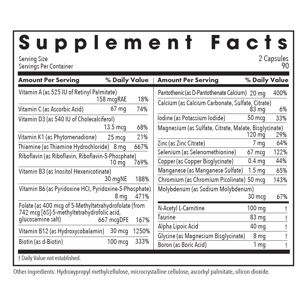 Allergy Research Group MVM-A bottle displaying multivitamin supplement packaging