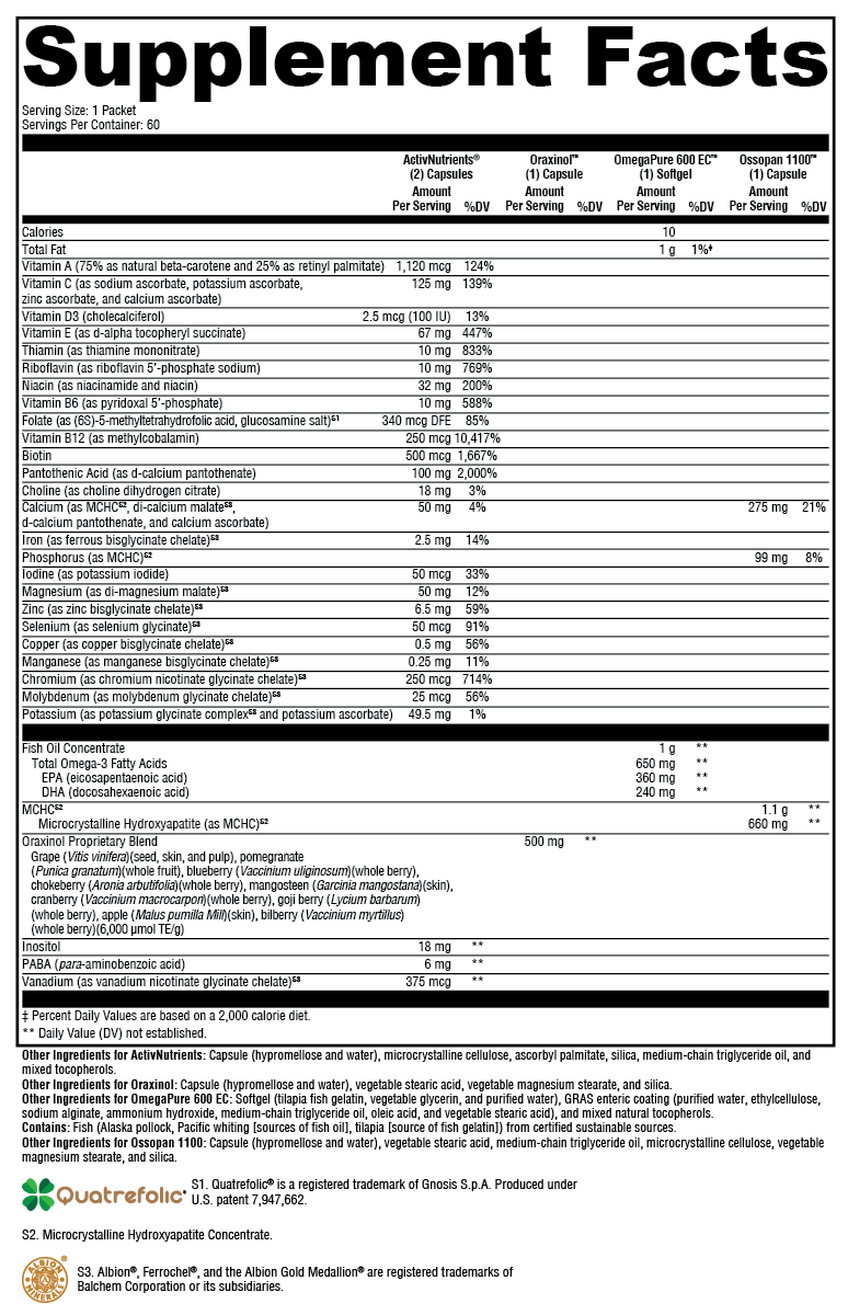 XYMOGEN ActivEssentials™ for Women 60 Packets