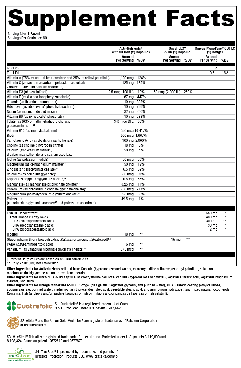 XYMOGEN ActivEssentials™ with OncoPLEX™ & D3 60 Packets