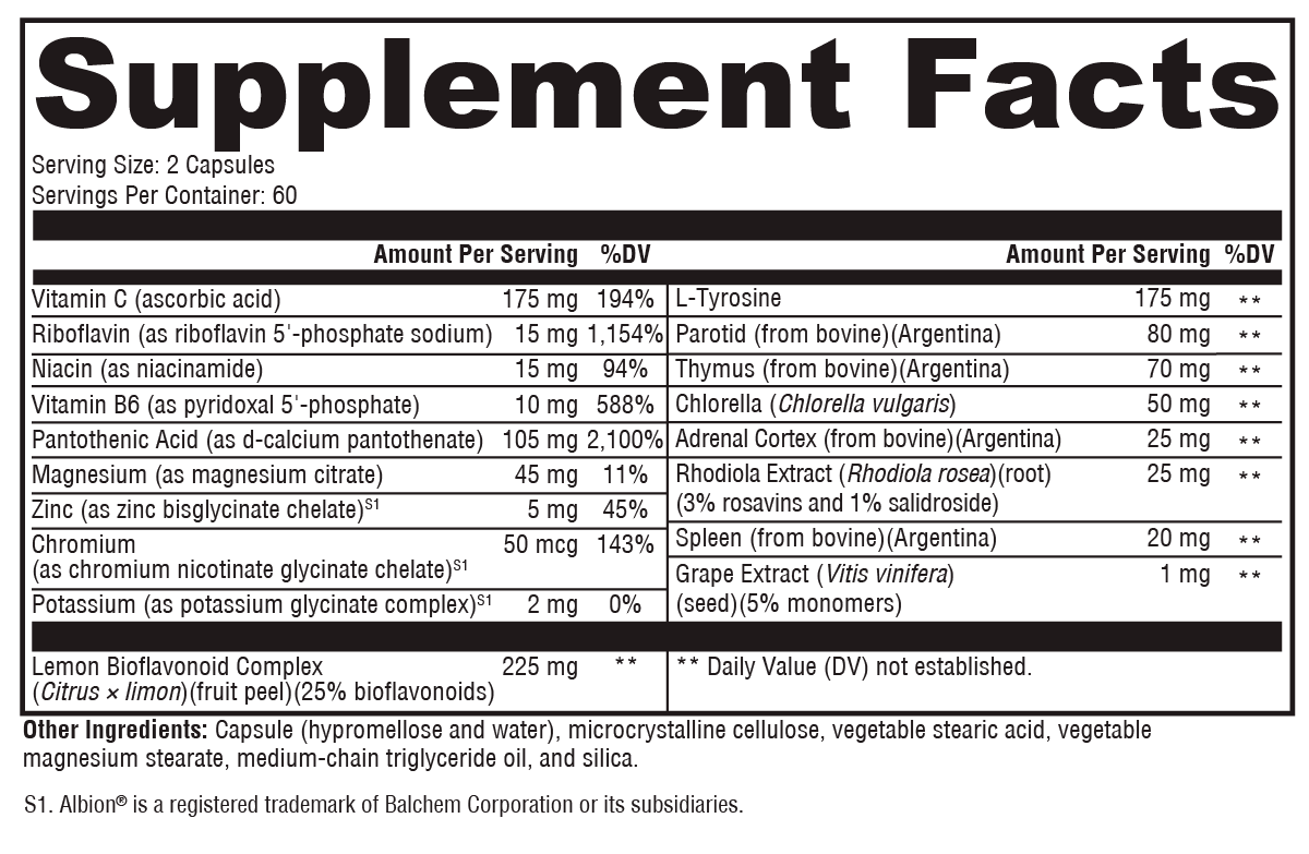 XYMOGEN Adrenal Manager™ 120 Capsules