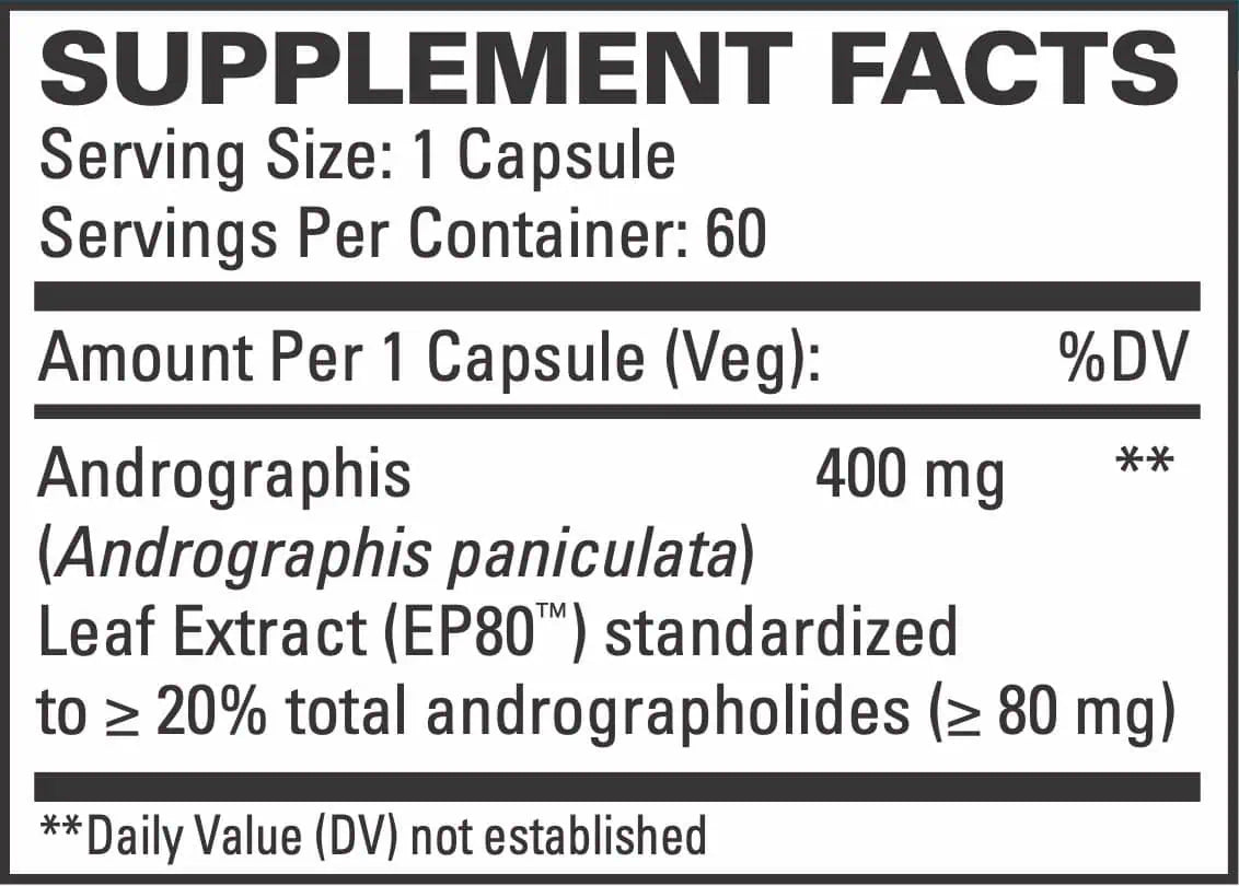 EuroMedica Andrographis EP80™ Extra Strength