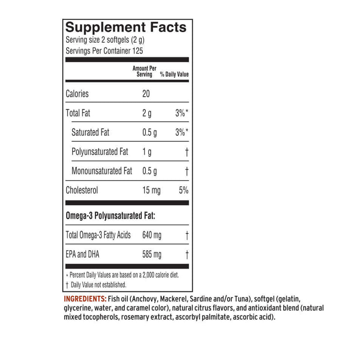Fresh Catch Fish Oil Orange Flavor 250 Softgels