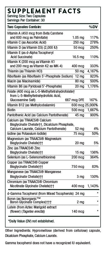 THORNE Basic Nutrients 2/Day - NSF Certified for Sport