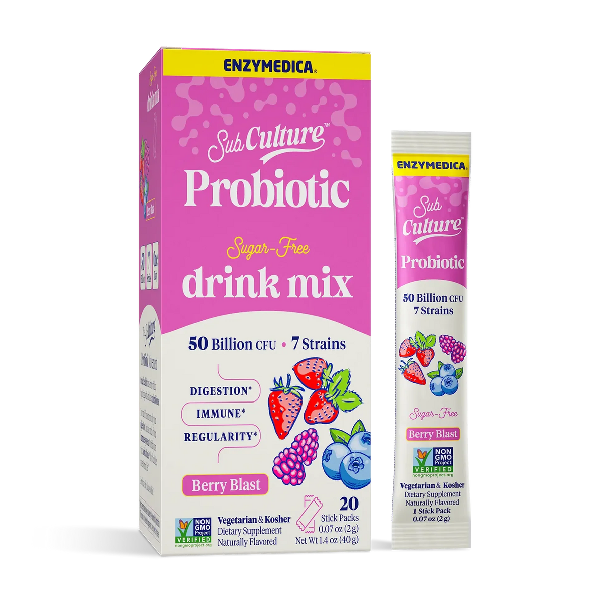 Enzyme Science SubCulture™ SubCulture™ Berry Blast Sugar-Free Probiotic Drink Mix