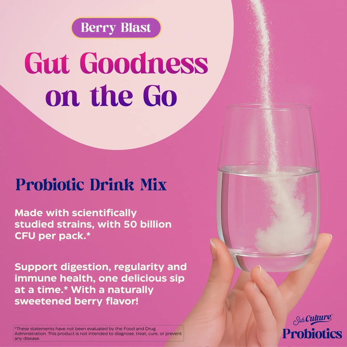 Enzyme Science SubCulture™ SubCulture™ Berry Blast Sugar-Free Probiotic Drink Mix