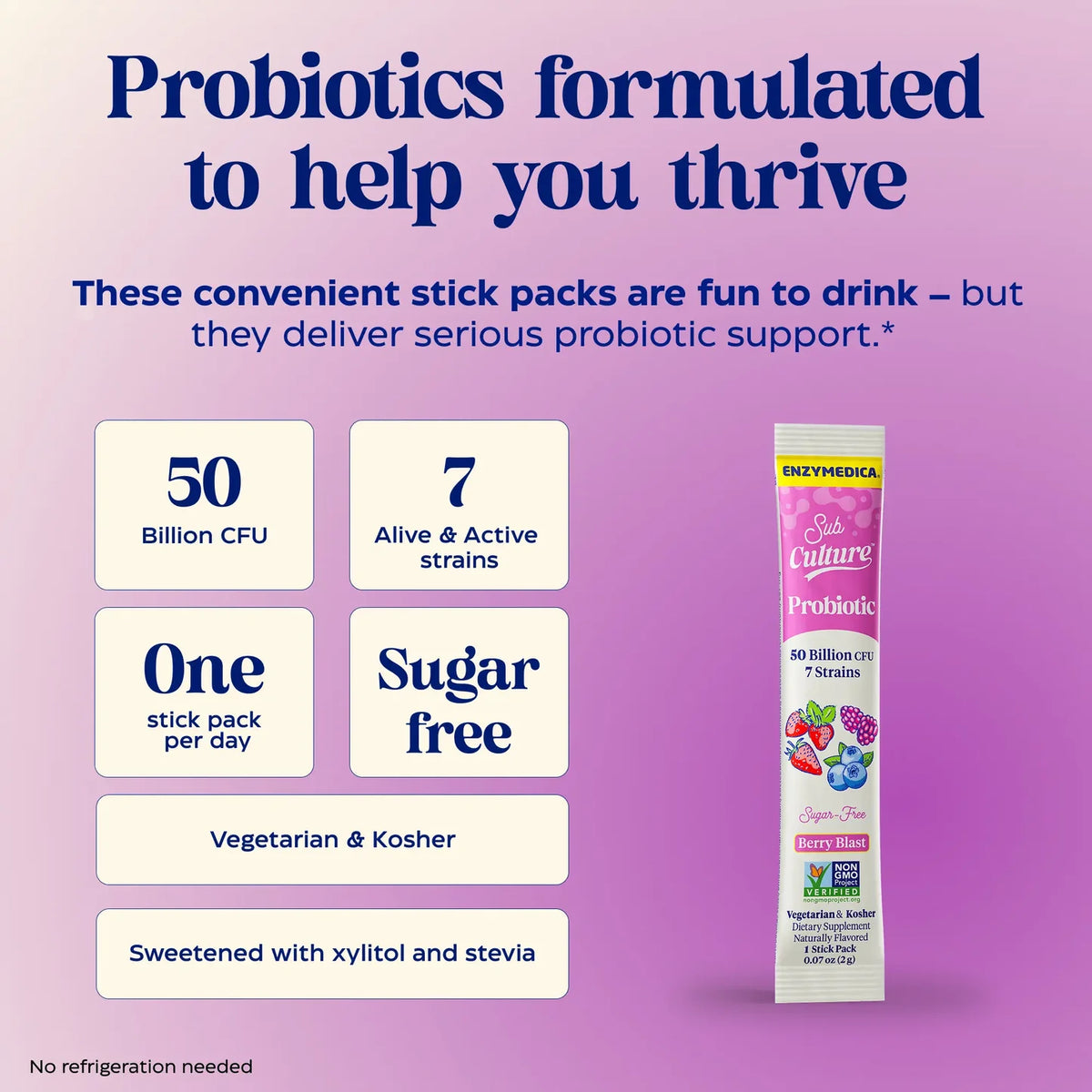 Enzyme Science SubCulture™ SubCulture™ Berry Blast Sugar-Free Probiotic Drink Mix