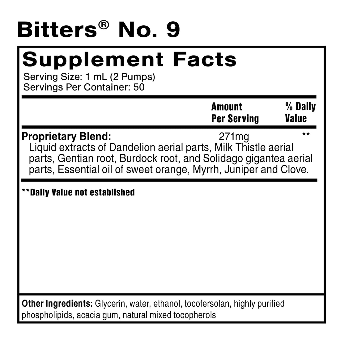 QUICKSILVER  Bitters No.9 1.7 fl oz