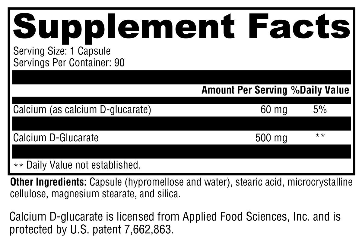 XYMOGEN Calcium D-Glucarate 90 Capsules
