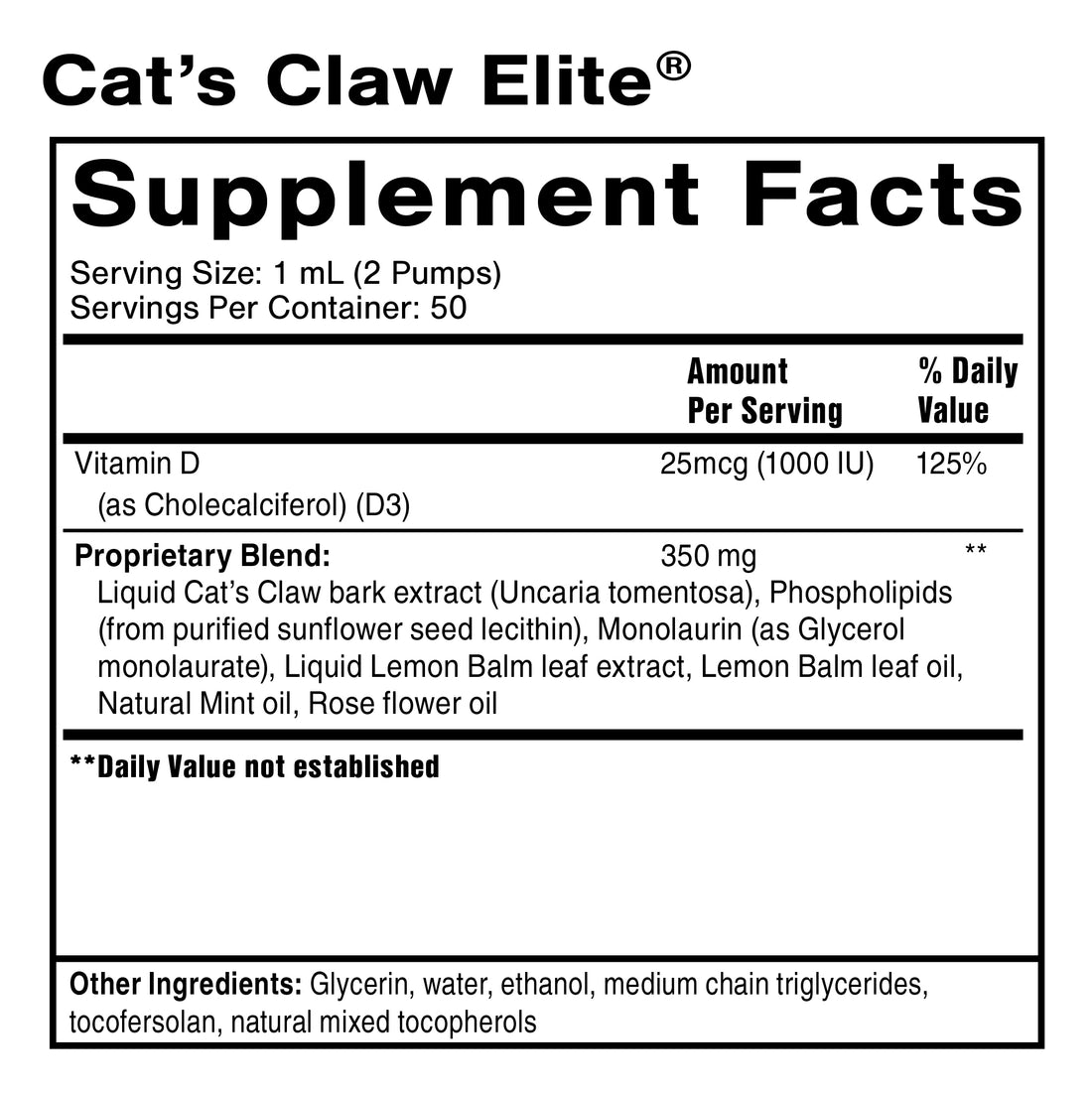 QUICKSILVER Nanoemulsified Cat’s Claw Elite® 1.7 oz