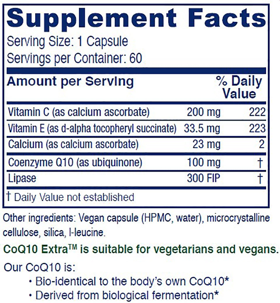 CoQ10 Extra™ ~ Natural CoQ10, 100mg ~ 60 capsules