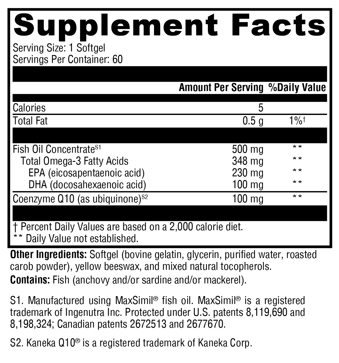 XYMOGEN CoQmax™ Omega 100 mg 60 Softgels