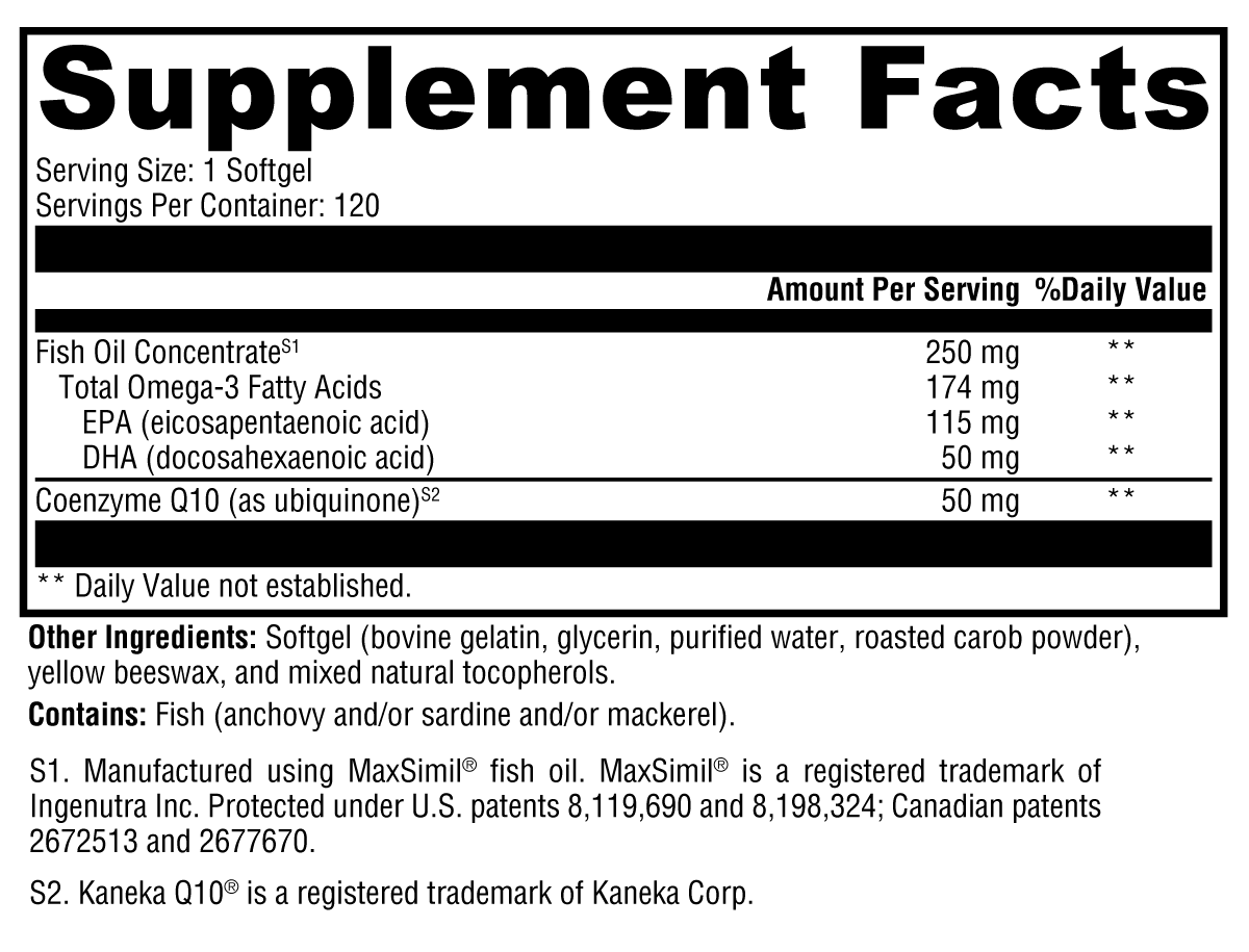 XYMOGEN CoQmax™ Omega 50 mg 120 Softgels