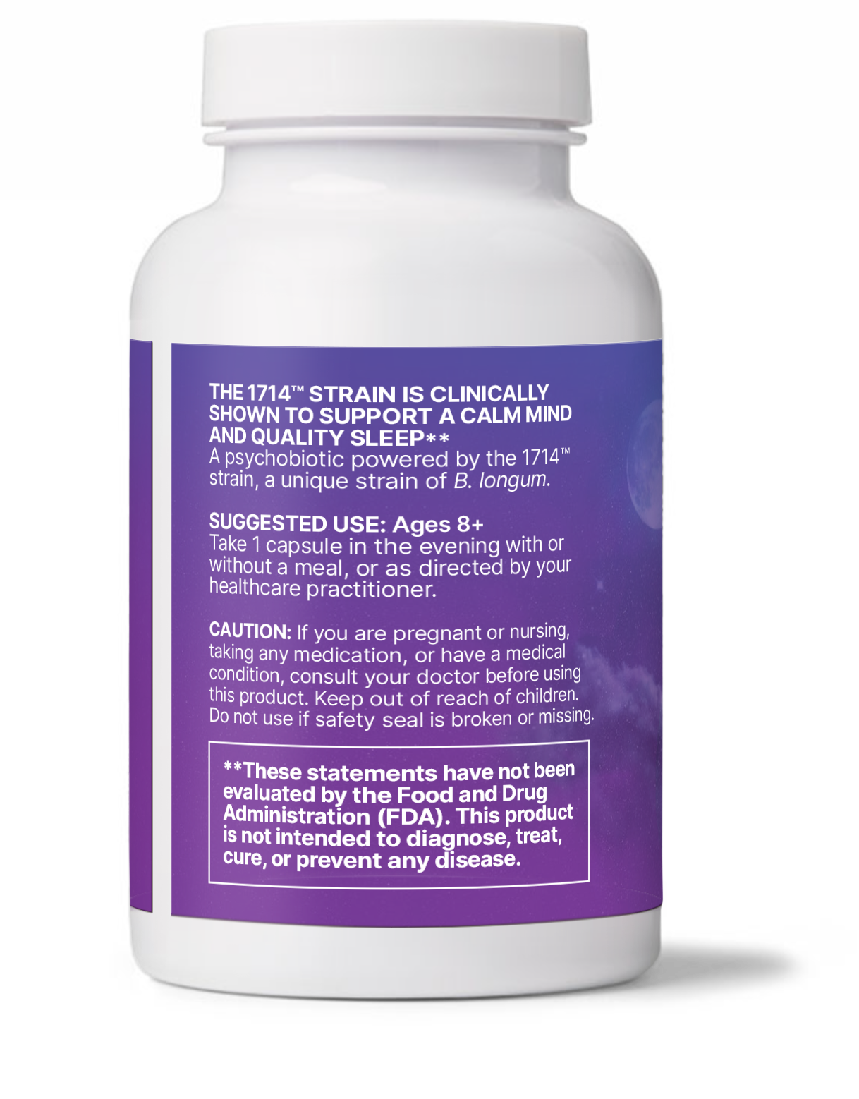 Microbiome Labs Zenbiome Sleep label with active probiotic strains & dosage