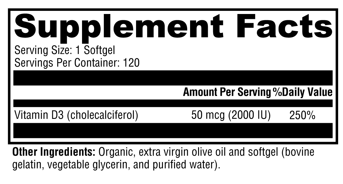 XYMOGEN D3 2000 120 Softgels