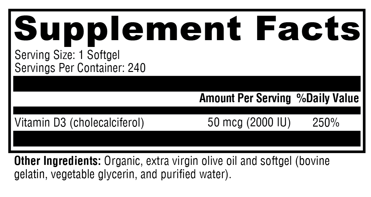 XYMOGEN D3 2000 240 Softgels