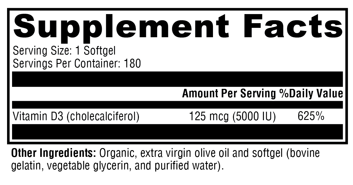 XYMOGEN D3 5000 180 Softgels