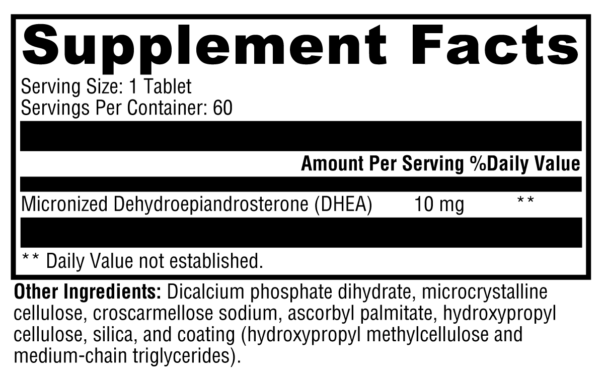 XYMOGEN DHEA Micronized 10mg 60 Tablets