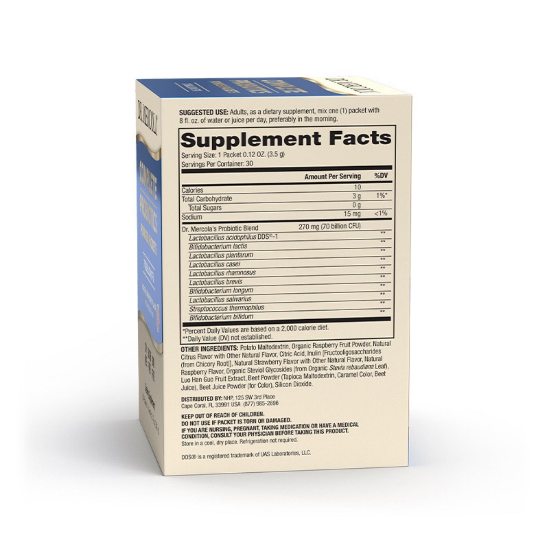 Dr. Mercola Complete Probiotics Powder Packets 70 B CFU