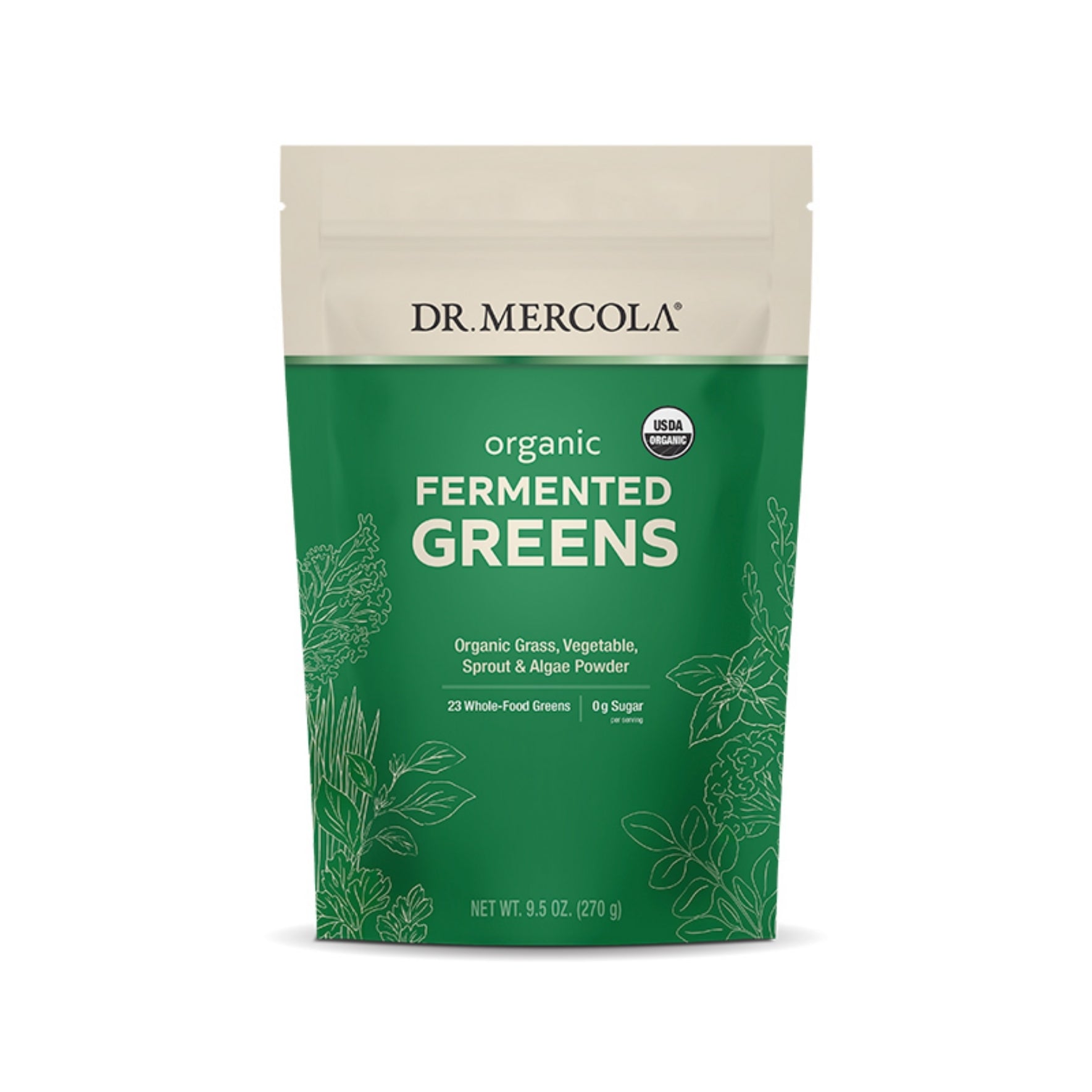 Dr. Mercola Organic Fermented Greens Powder 9 oz.
