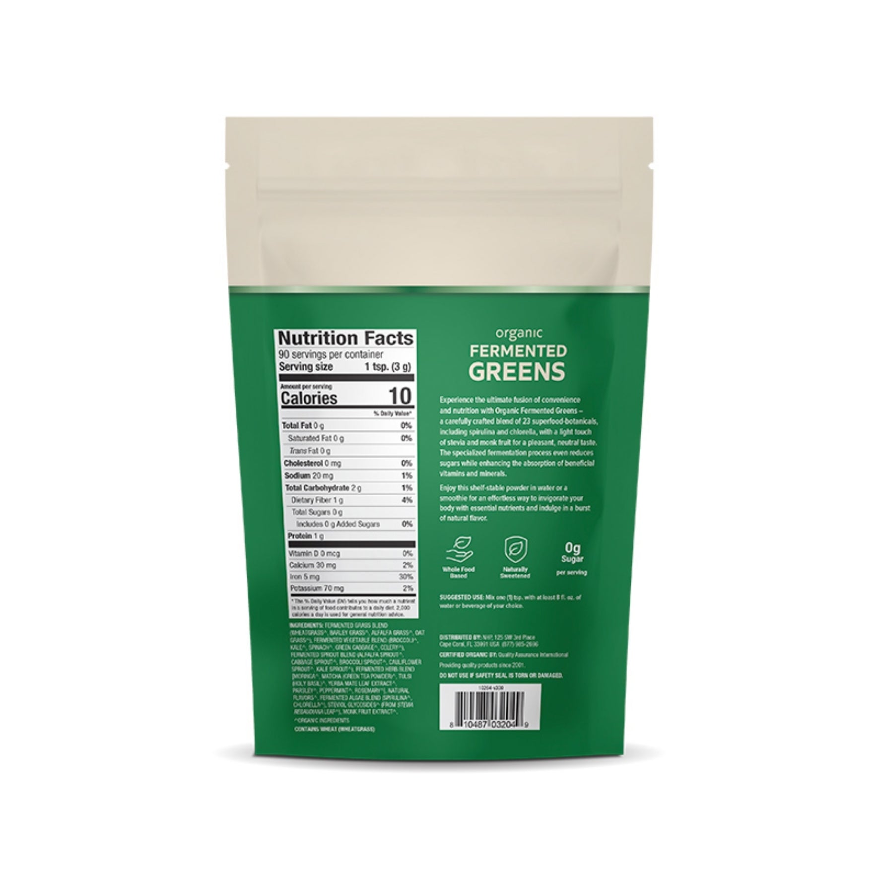 Dr. Mercola Organic Fermented Greens Powder 9 oz.
