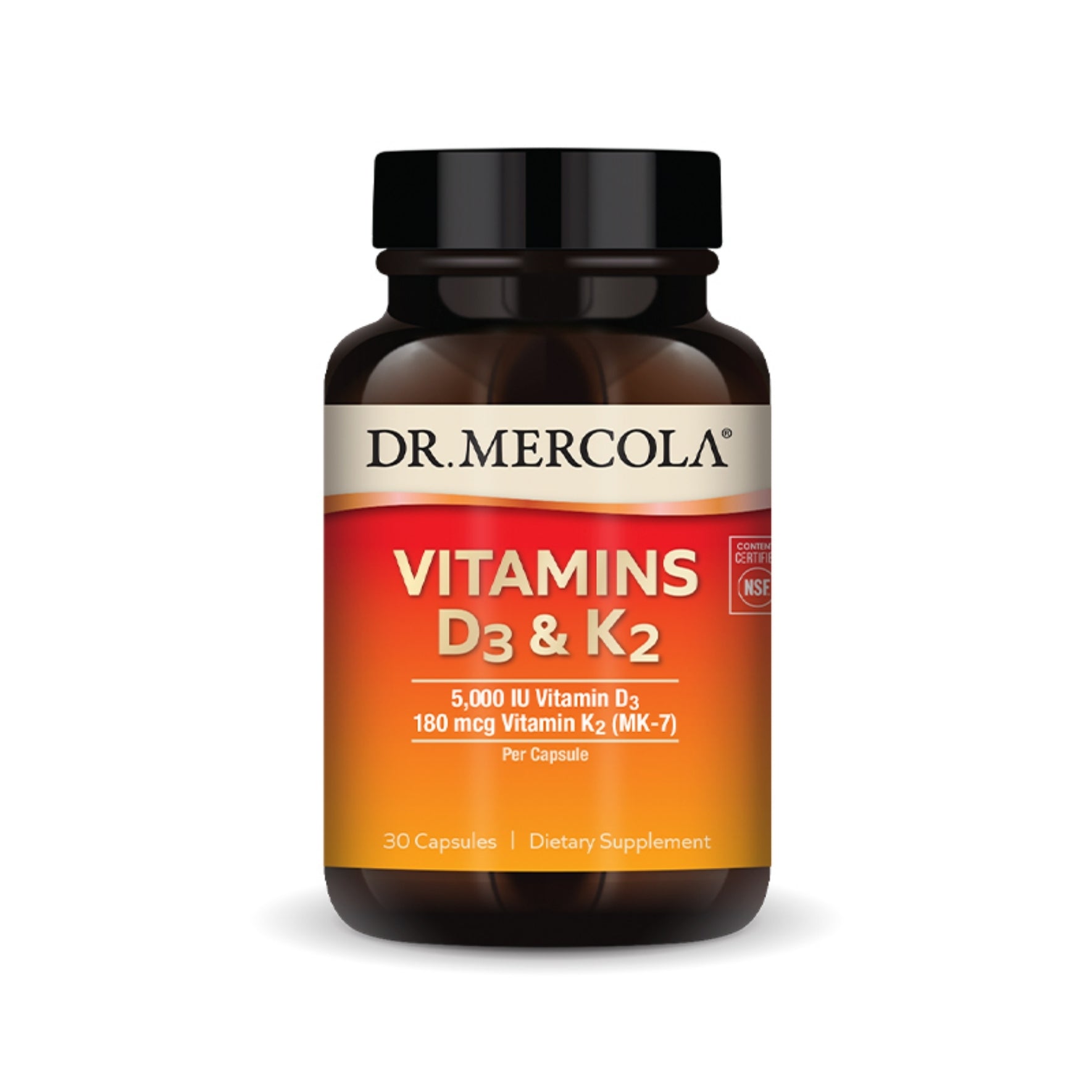 Dr. Mercola Vitamins D3 & K2 5000 IU, 180 mcg