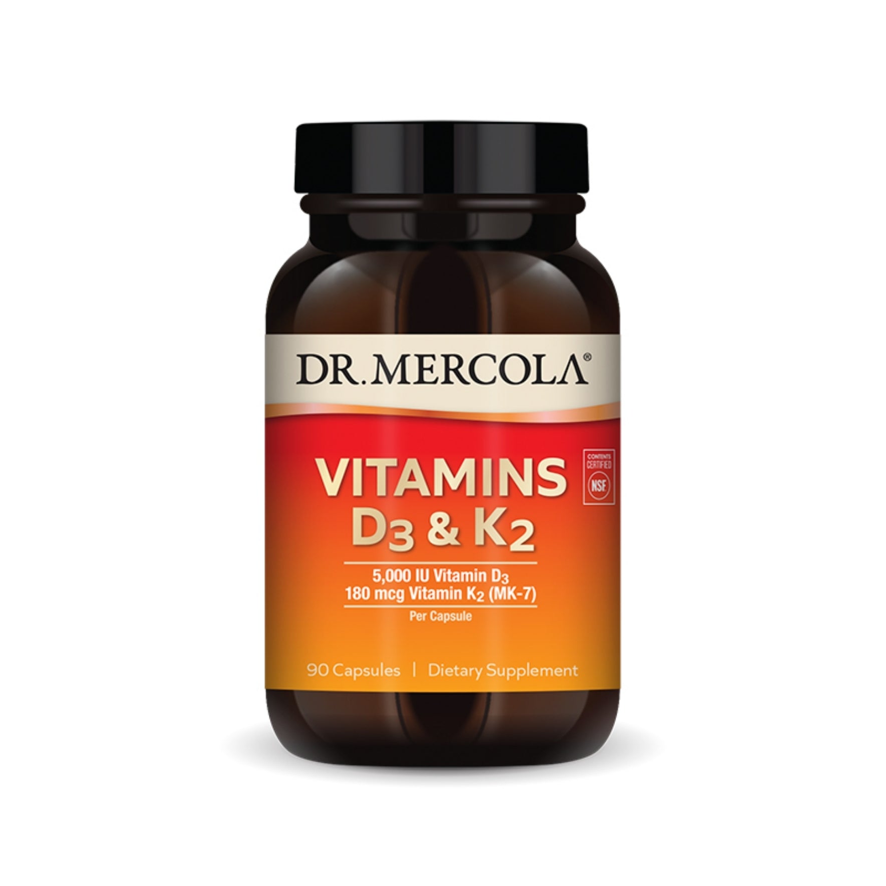 Dr. Mercola Vitamins D3 & K2 5000 IU, 180 mcg