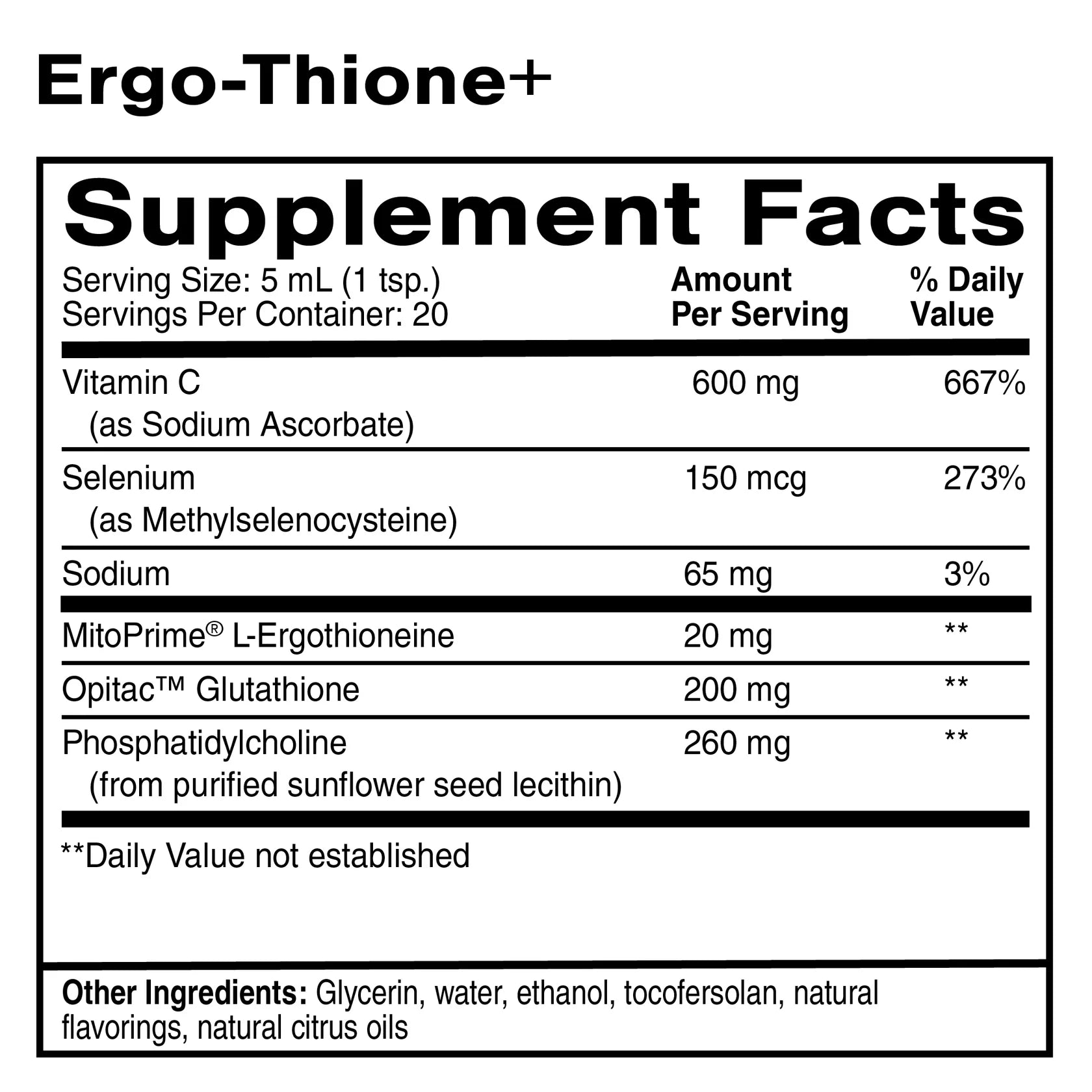 QUICKSILVER Ergo-Thione+ 3.38 fl oz bottle displaying energy-supporting formula and packaging