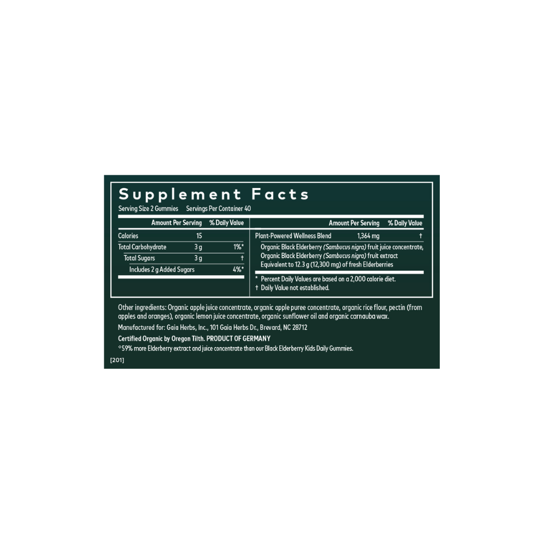 Gaia Herbs Herbs Black Elderberry Extra Strength Gummies