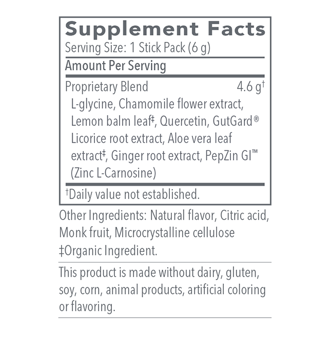 Biocidin Botanicals - G.I. InnerCalm Lemon Ginger 30 Stick Packs