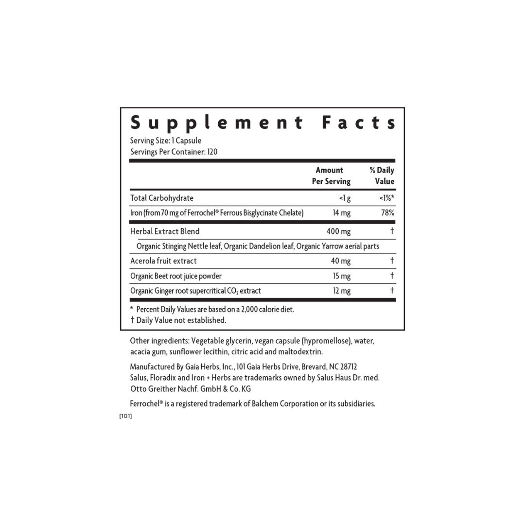 Gaia Herbs Floradix® Iron & Herbs LP Caps