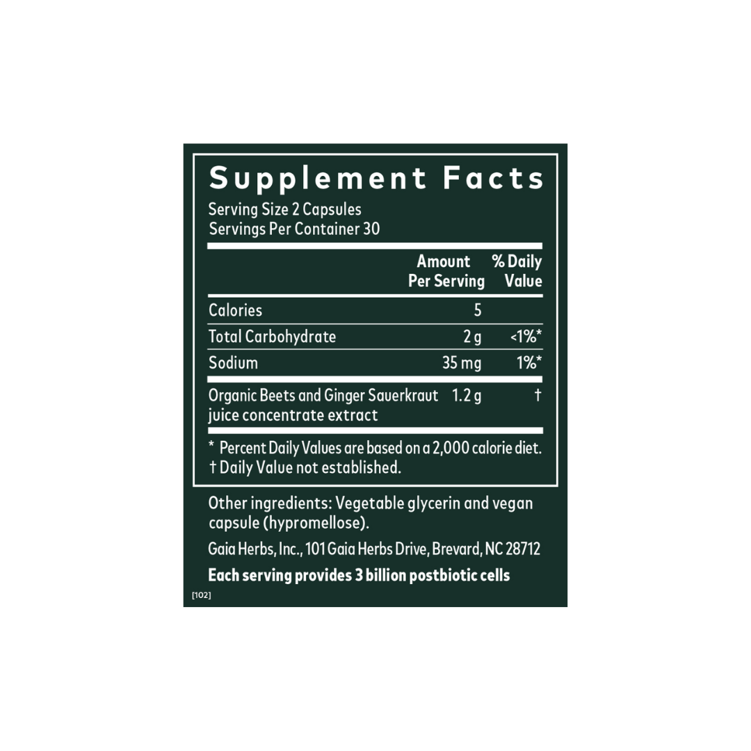Gaia Herbs Ginger - Beet Postbiotic