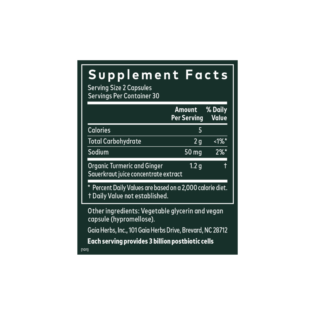 Gaia Herbs Ginger - Turmeric Postbiotic