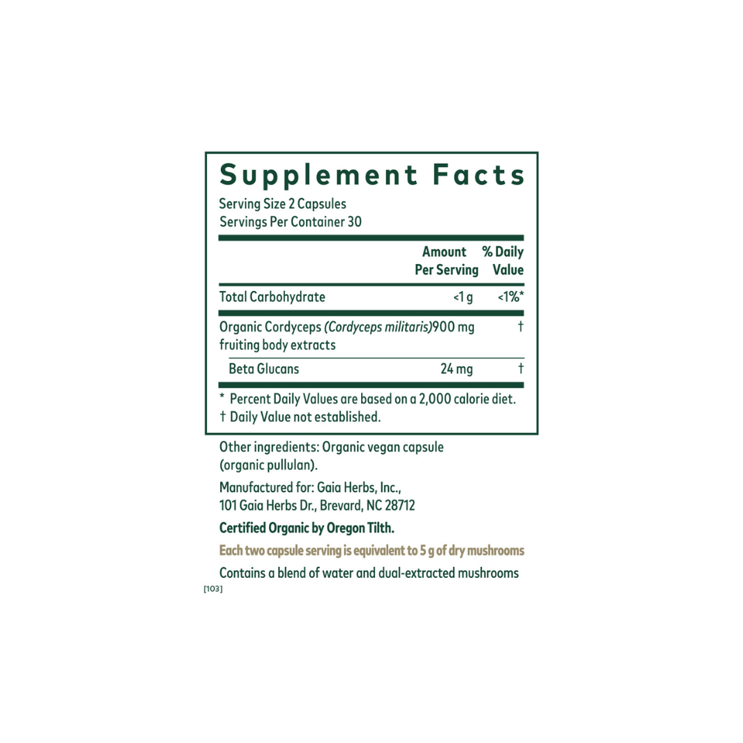 Gaia Herbs Herbs Cordyceps Mushroom