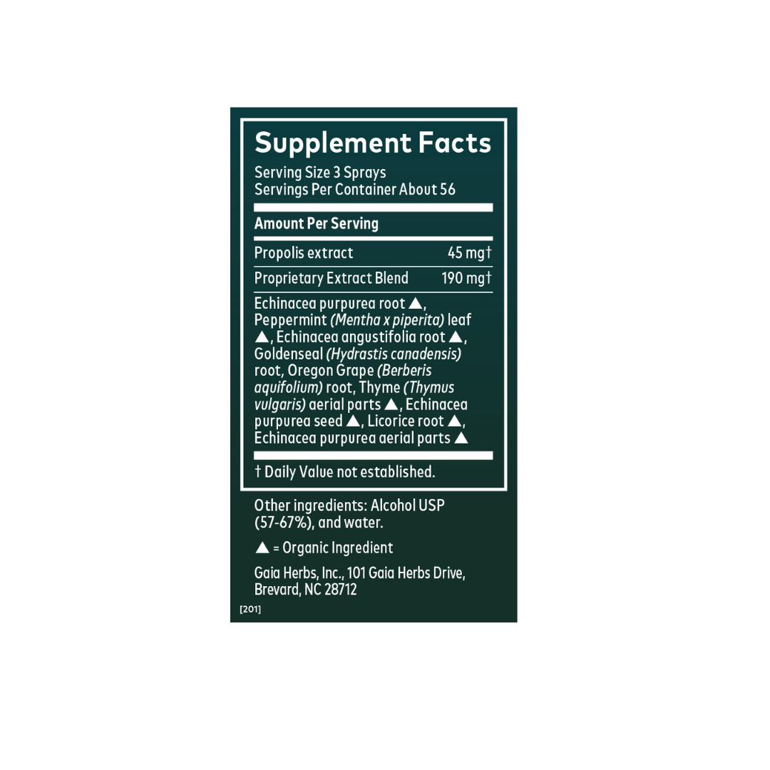 Gaia Herbs Herbs Ech/Gold/Prp Throat Spray