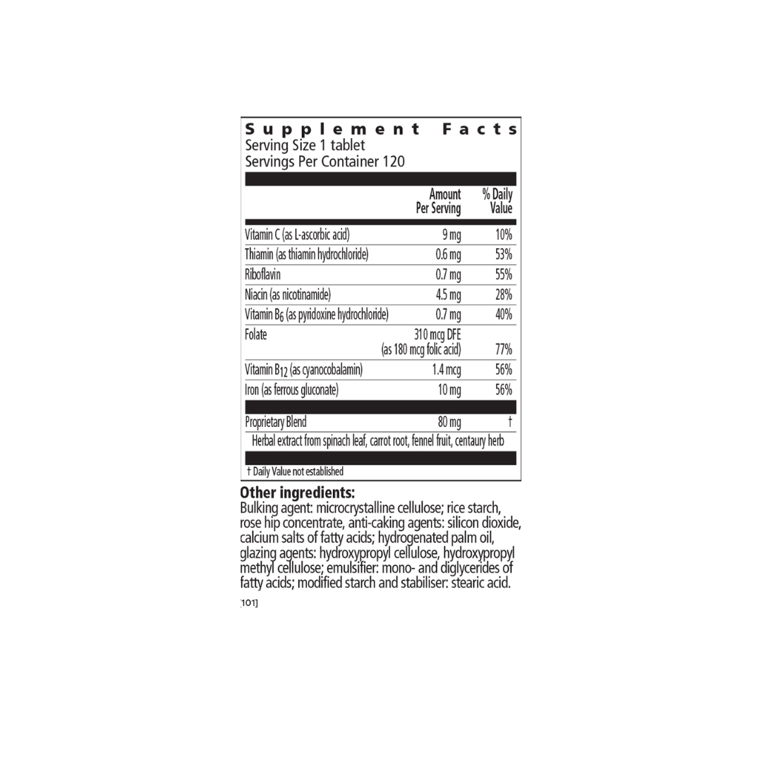 Gaia Herbs Floradix Iron Tablets