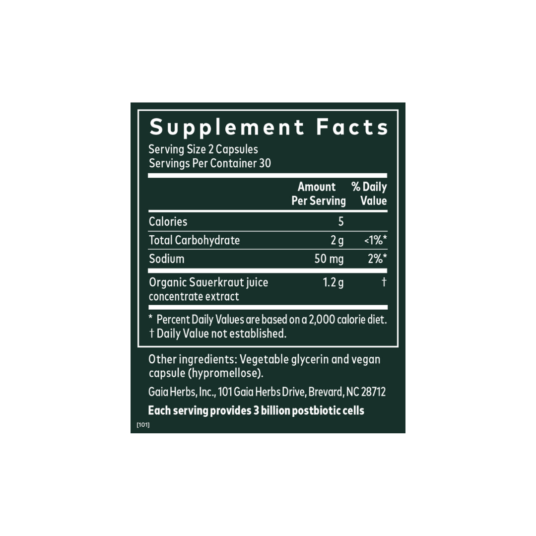 Gaia Herbs Sauerkraut Postbiotic