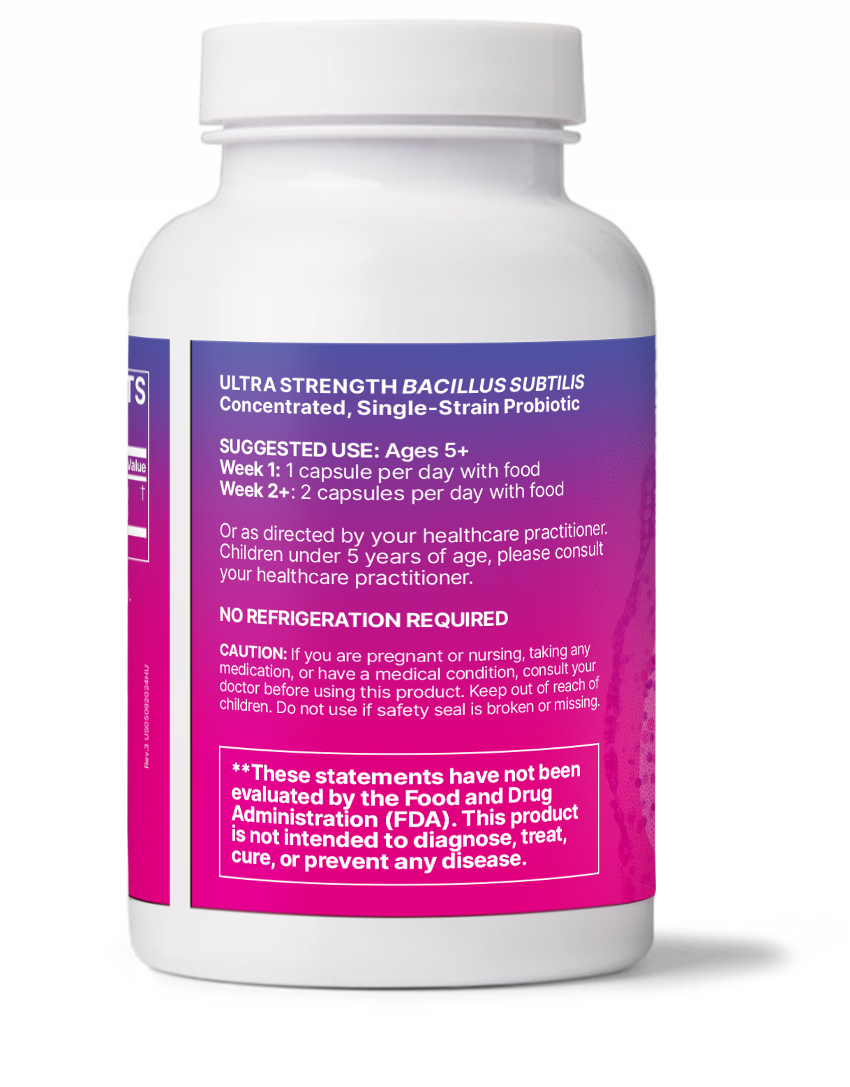Microbiome Labs HU58 label with probiotic strains & dosage
