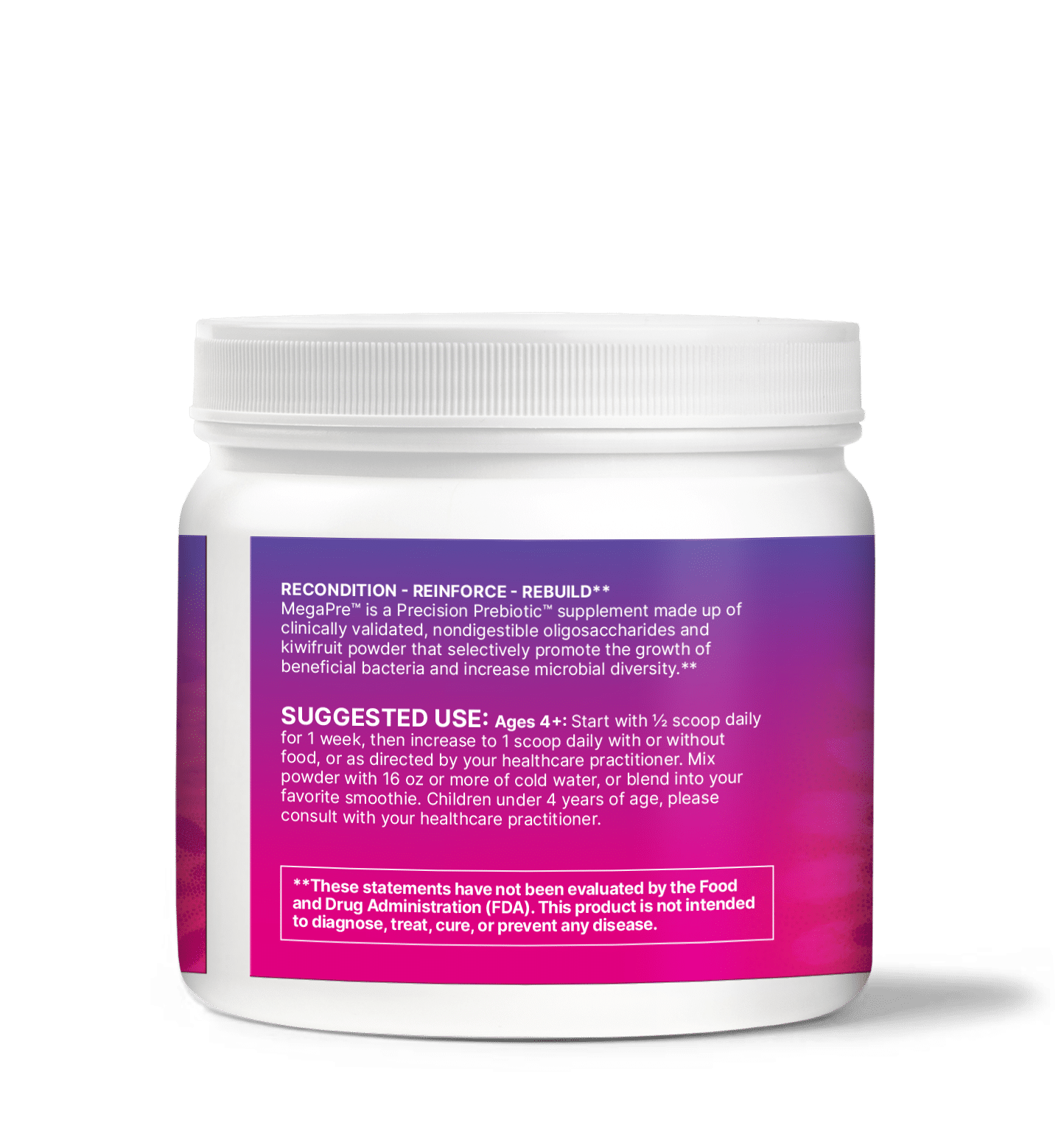 Microbiome Labs MegaPre powder supplement facts & ingredients