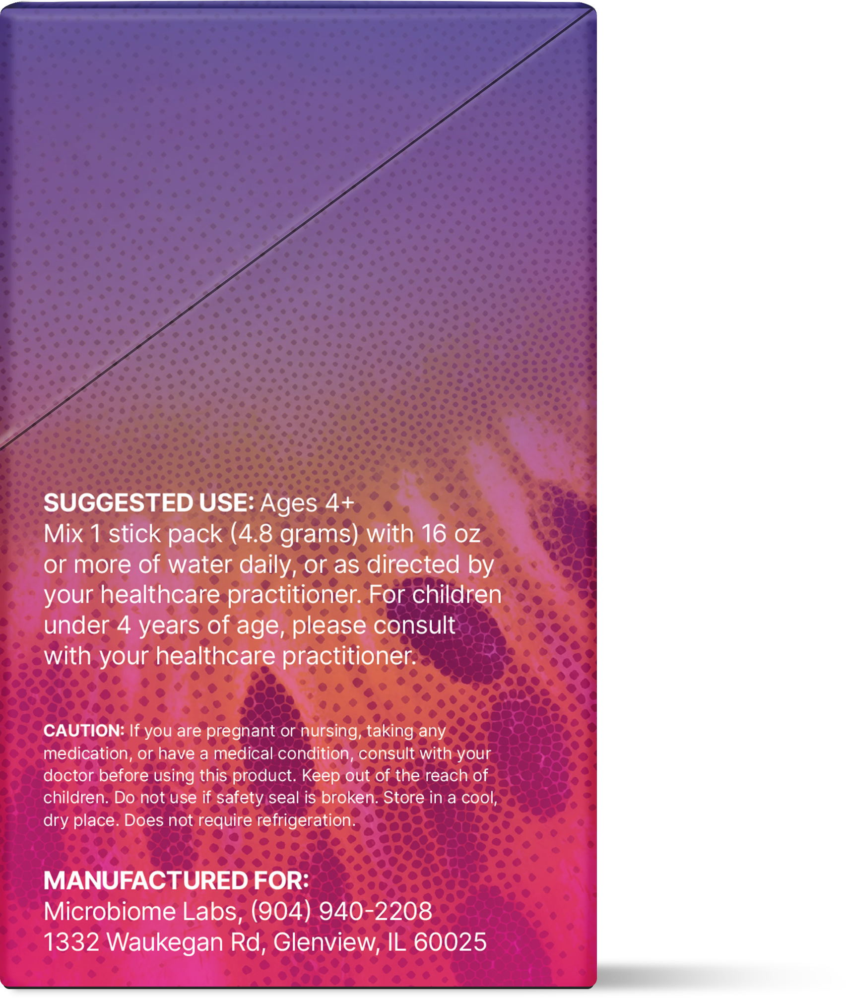 Microbiome Labs MegaPre stick packs supplement facts & ingredients