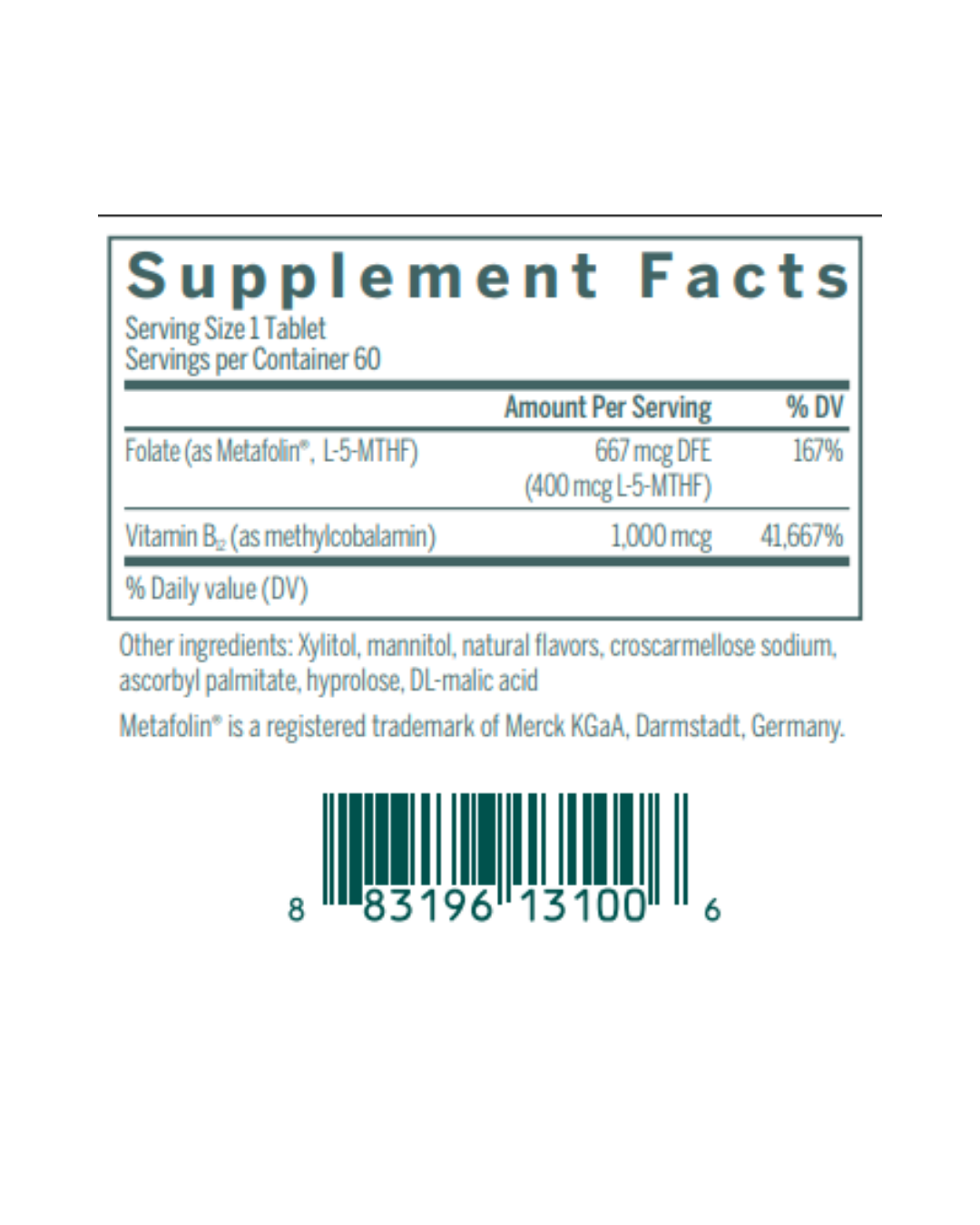 Genestra Active Chewable B12 with L-Methylfolate