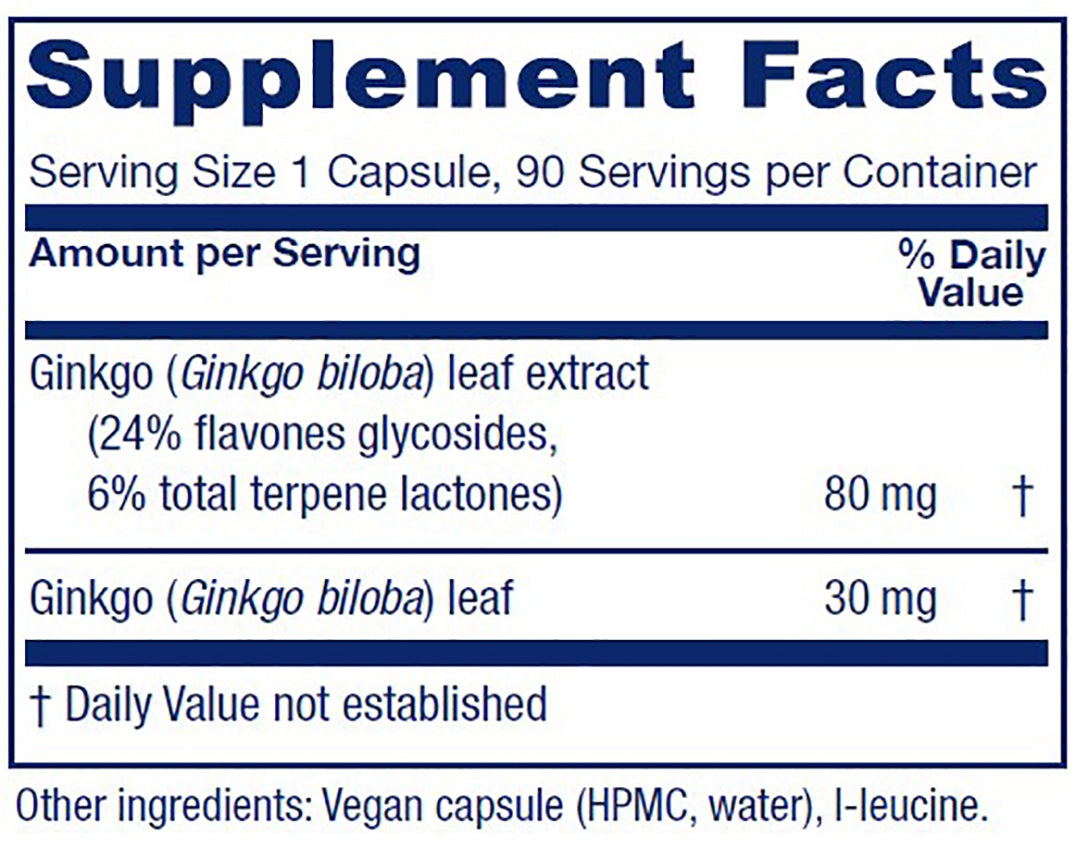 Ginkgo ~ Ginkgo Extract Plus ~ 90 capsules