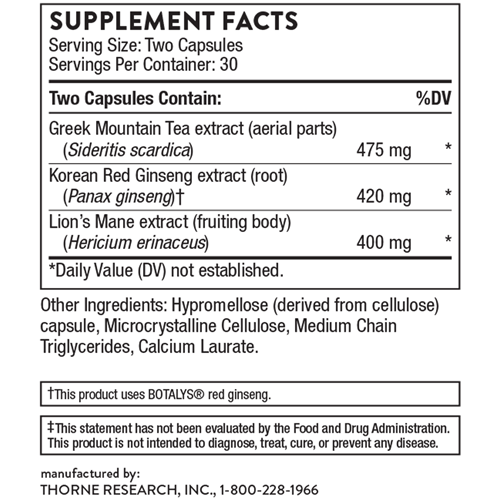 THORNE Ginseng Plus with Lion's Mane