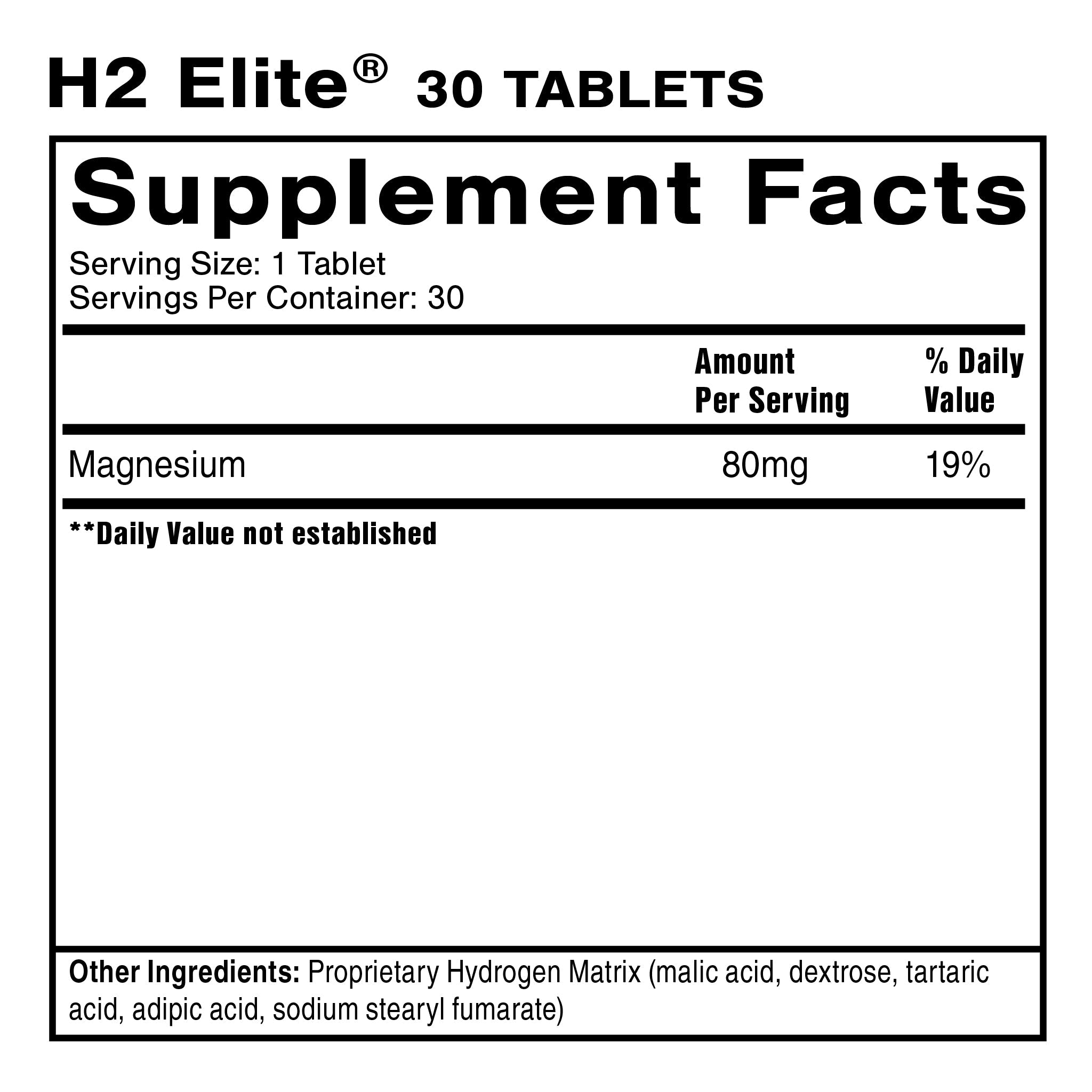 QUICKSILVER H2 Elite 30 Tablets