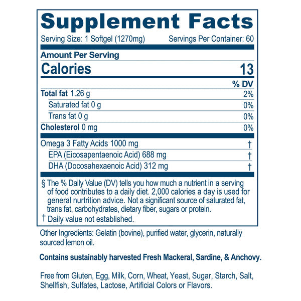 High Omega-3 Fish Oil 60 Softgels